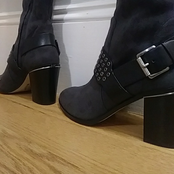 Gray/silver Michael Kors over the knee boots. 8 - Picture 2 of 4